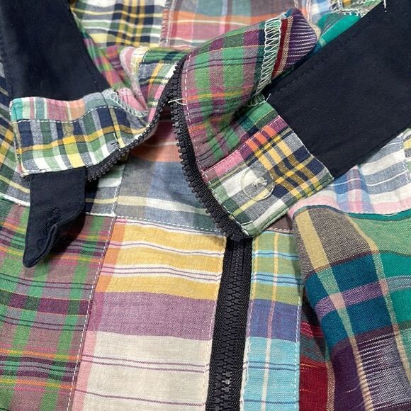 𝅺morrissey Y? Patchwork Zip Front Plaid Mini Skirt Sz 14 - Picture 12 of 14